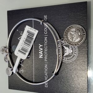Alex and Ani United States Navy Silvertone Bracelet